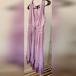 White House Black Market Satin Surplice Midi Dress